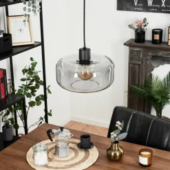 Suspension Verre Fumé-hofstein Suspension Pedreles Noir, 1 lumière