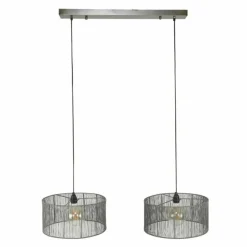 Lampes Vintages & Rétros-hofstein Suspension Perales Argent Oxydé, 2 lumières