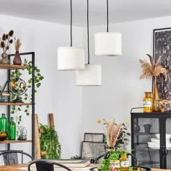 Lampes En Tissu-hofstein Suspension Perdigueira Écru, Noir, 3 lumières