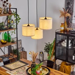 Lampes En Tissu-hofstein Suspension Perdigueira Écru, Noir, 3 lumières