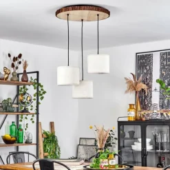 Lampes En Tissu-hofstein Suspension Perdigueira Écru, Noir, 3 lumières