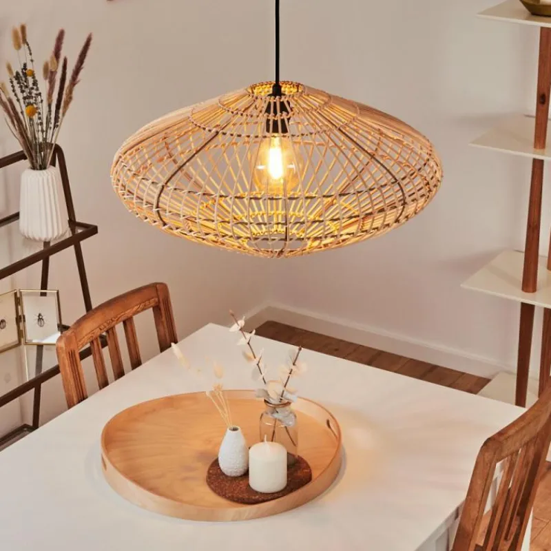 Style Boho-Chic-hofstein Suspension Peretola Noir, 1 lumière