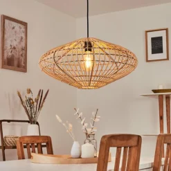 Style Boho-Chic-hofstein Suspension Peretola Noir, 1 lumière