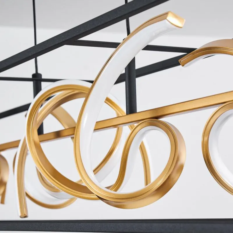 Lampes Dorées-hofstein Suspension Pericos LED Noir, 4 lumières