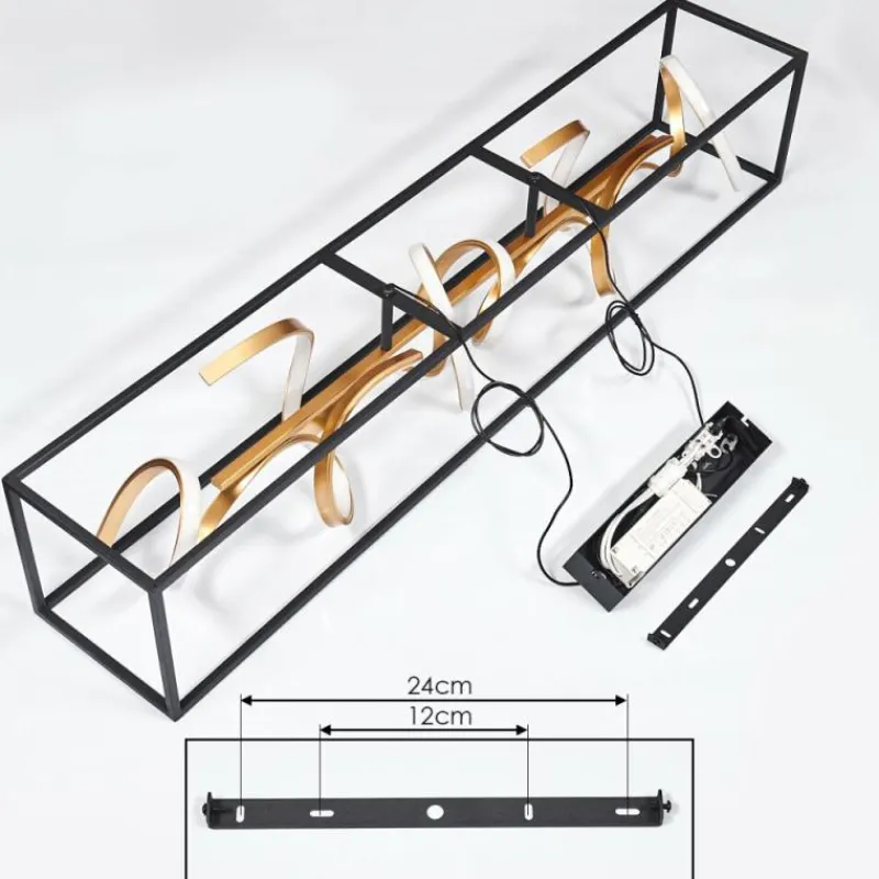 Lampes Dorées-hofstein Suspension Pericos LED Noir, 4 lumières