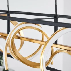 Lampes Dorées-hofstein Suspension Pericos LED Noir, 4 lumières