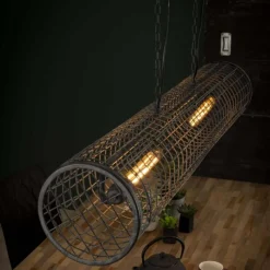 Lampes Vintages & Rétros-hofstein Suspension PETTEN Noir, 2 lumières