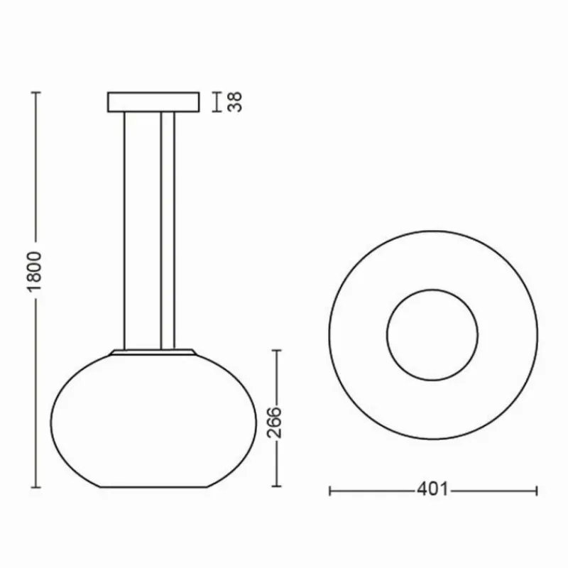 Luminaires Philips Suspension Philips Hue Flourish LED Blanc, 1 lumière, Changeur de couleurs
