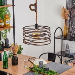 Lampes Industrielles-hofstein Suspension Pierrefonds Écru, Noir, 1 lumière