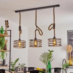 Lampes Industrielles-hofstein Suspension Pierrefonds Écru, Noir, 3 lumières