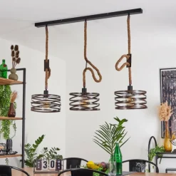 Lampes Industrielles-hofstein Suspension Pierrefonds Écru, Noir, 3 lumières