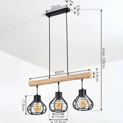 hofstein Suspension Pila Écru, Noir, 3 lumières
