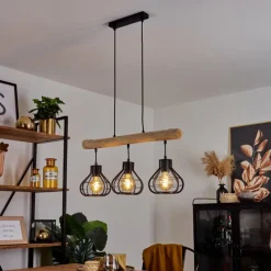 hofstein Suspension Pila Écru, Noir, 3 lumières