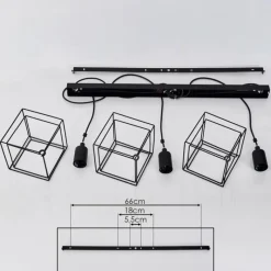 Lampes Vintages & Rétros-hofstein Suspension Pinguro Noir, 3 lumières