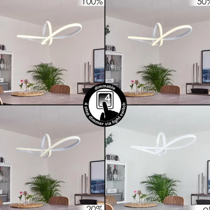 hofstein Suspension Pitasch LED Blanc, 1 lumière* Éclairage Led