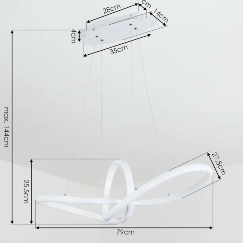 hofstein Suspension Pitasch LED Blanc, 1 lumière* Éclairage Led