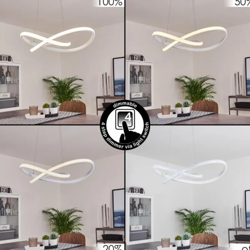 hofstein Suspension Pitasch LED Blanc, 1 lumière* Éclairage Led