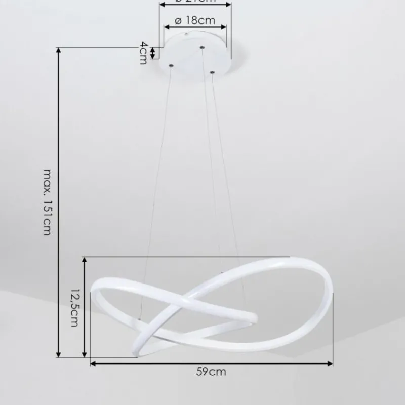 hofstein Suspension Pitasch LED Blanc, 1 lumière* Éclairage Led
