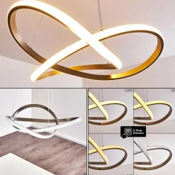 Lampes Art Déco-hofstein Suspension Pitasch LED Nickel mat, 1 lumière