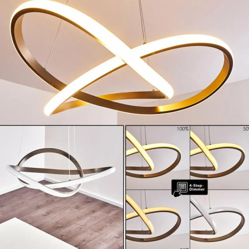 Lampes Art Déco-hofstein Suspension Pitasch LED Nickel mat, 1 lumière