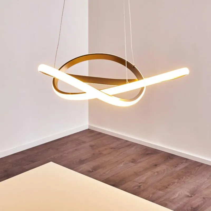 Lampes Art Déco-hofstein Suspension Pitasch LED Nickel mat, 1 lumière