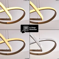 Lampes Art Déco-hofstein Suspension Pitasch LED Nickel mat, 1 lumière