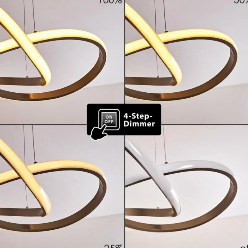 Lampes Art Déco-hofstein Suspension Pitasch LED Nickel mat, 1 lumière