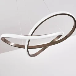 Lampes Art Déco-hofstein Suspension Pitasch LED Nickel mat, 1 lumière