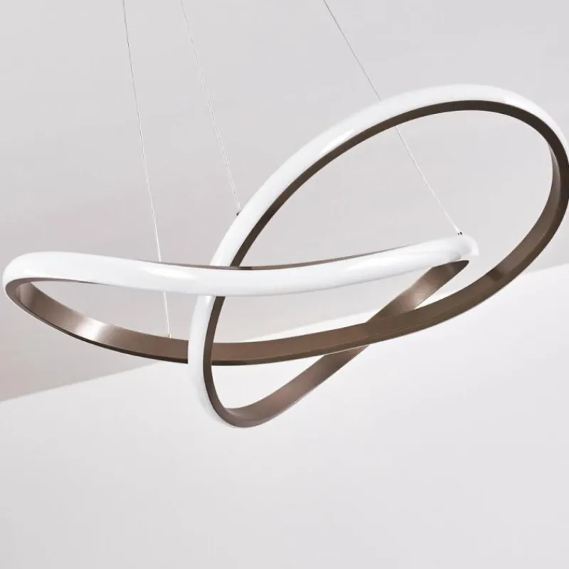 Lampes Art Déco-hofstein Suspension Pitasch LED Nickel mat, 1 lumière