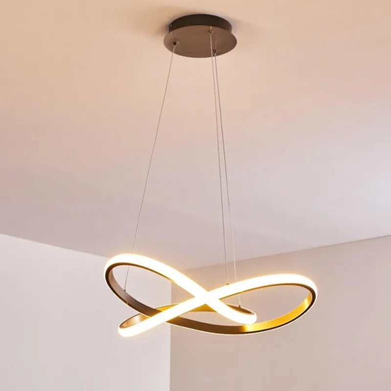 Lampes Art Déco-hofstein Suspension Pitasch LED Nickel mat, 1 lumière