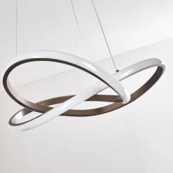 Lampes Art Déco-hofstein Suspension Pitasch LED Nickel mat, 1 lumière
