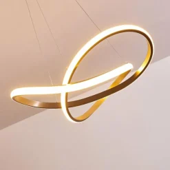 Lampes Art Déco-hofstein Suspension Pitasch LED Nickel mat, 1 lumière