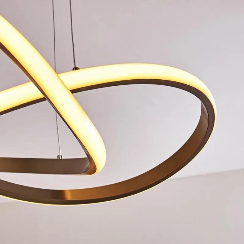 Lampes Art Déco-hofstein Suspension Pitasch LED Nickel mat, 1 lumière