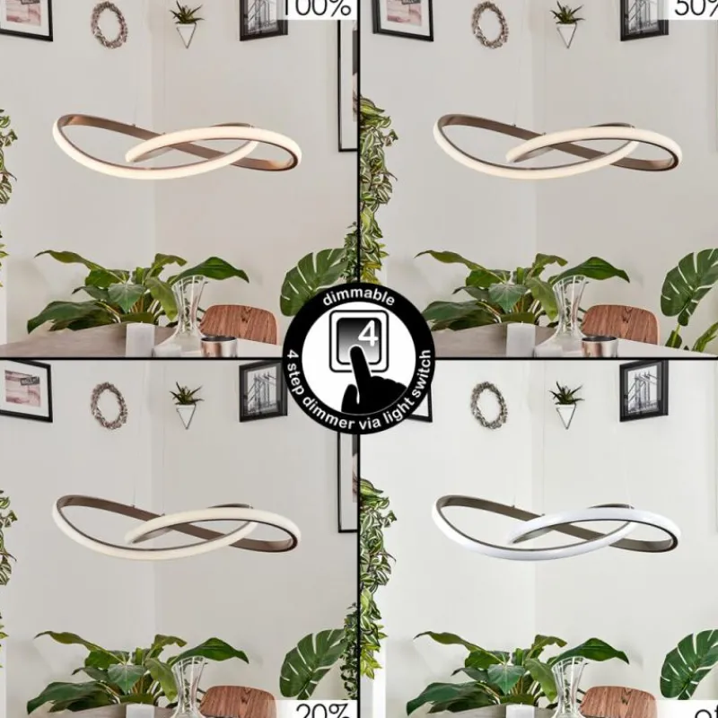 hofstein Suspension Pitasch LED Nickel mat, 1 lumière