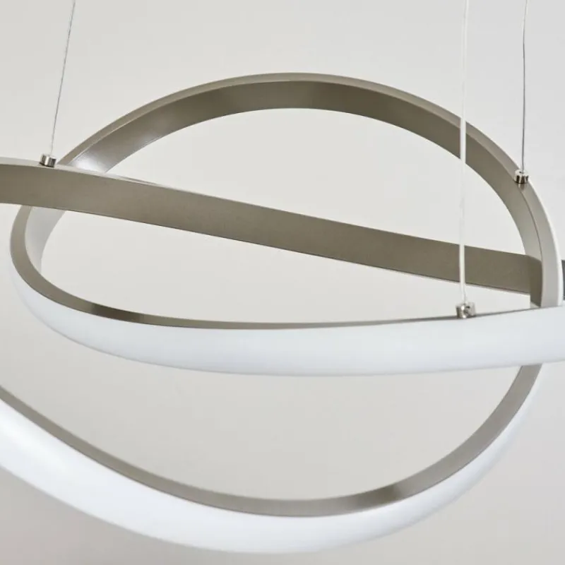 hofstein Suspension Pitasch LED Nickel mat, 1 lumière