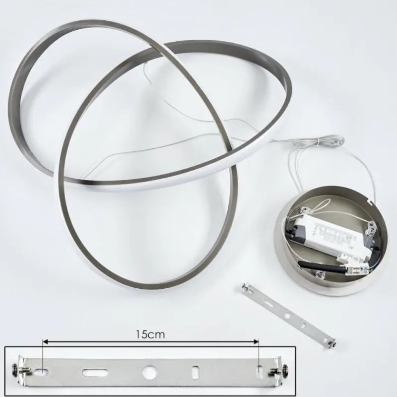 hofstein Suspension Pitasch LED Nickel mat, 1 lumière