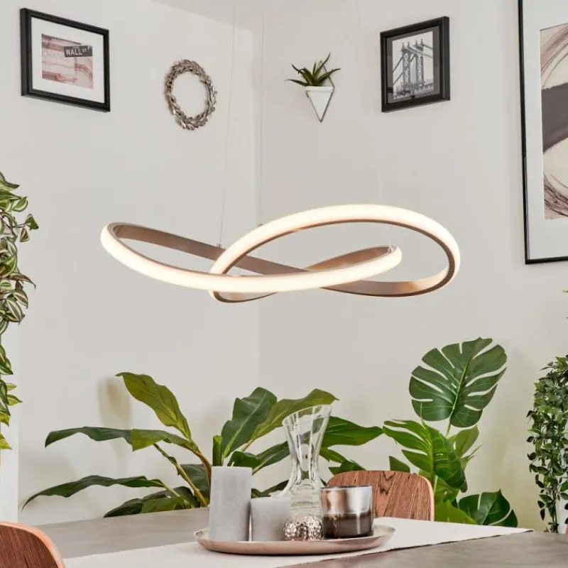 hofstein Suspension Pitasch LED Nickel mat, 1 lumière