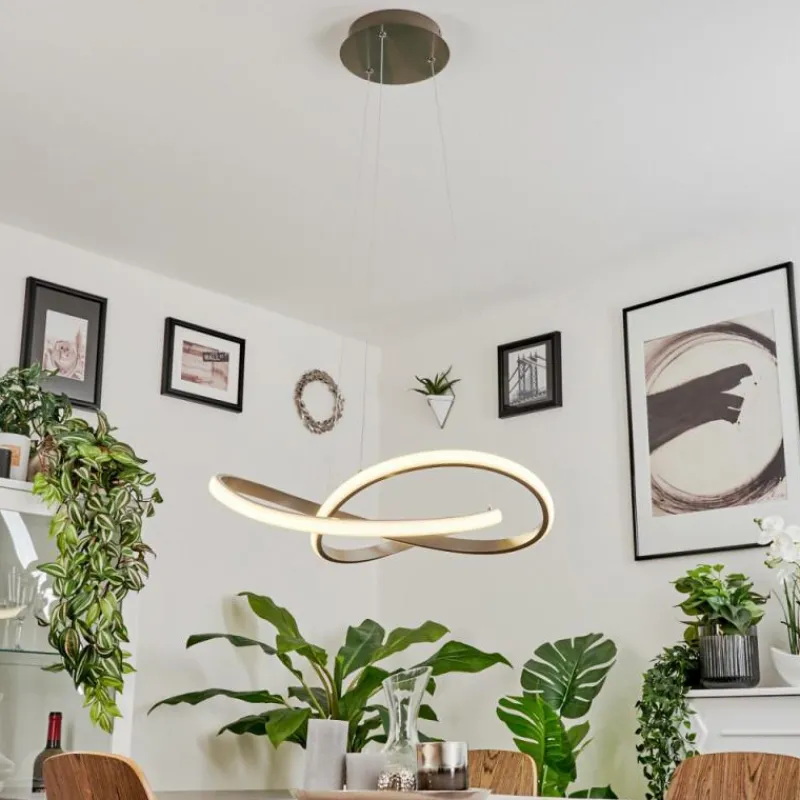 hofstein Suspension Pitasch LED Nickel mat, 1 lumière