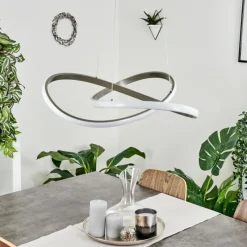 hofstein Suspension Pitasch LED Nickel mat, 1 lumière