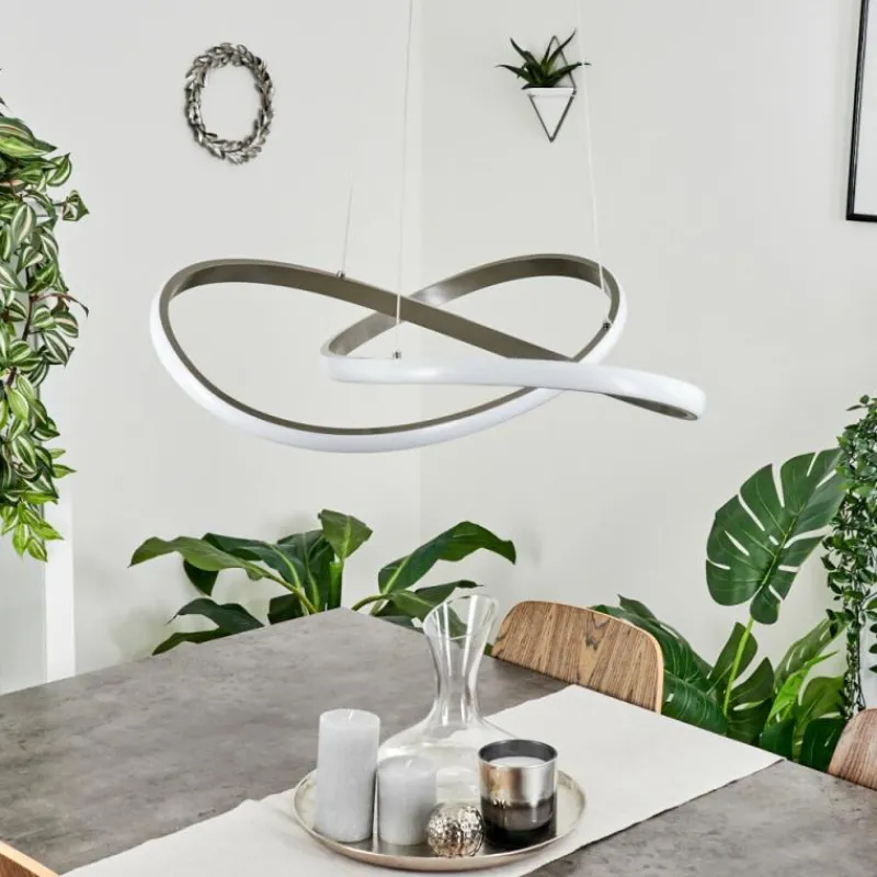 hofstein Suspension Pitasch LED Nickel mat, 1 lumière