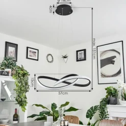 hofstein Suspension Pitasch LED Noir, 1 lumière