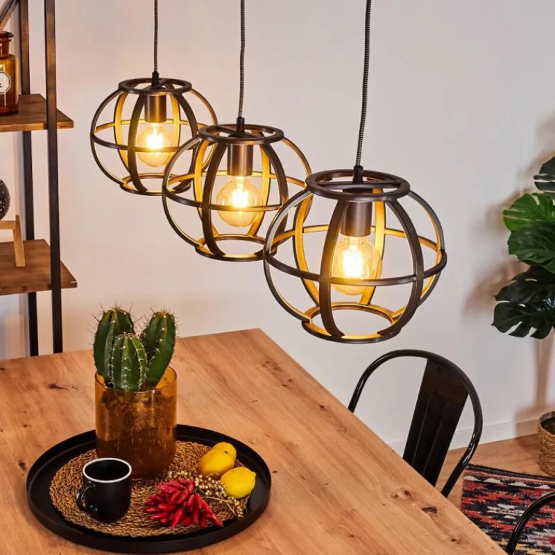 Lampes À Boules-hofstein Suspension Plan Noir, 3 lumières