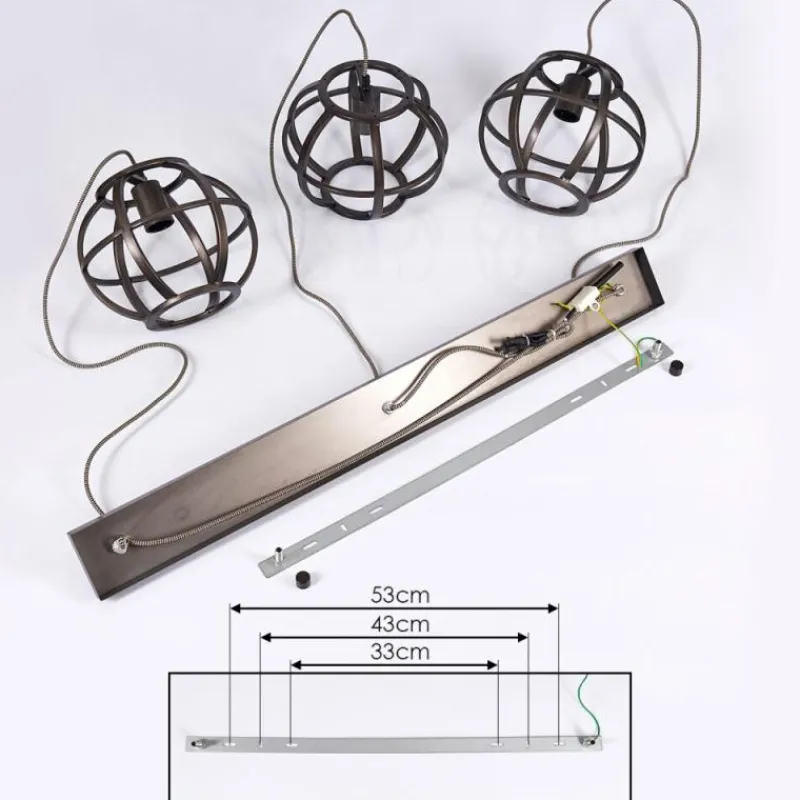 Lampes À Boules-hofstein Suspension Plan Noir, 3 lumières