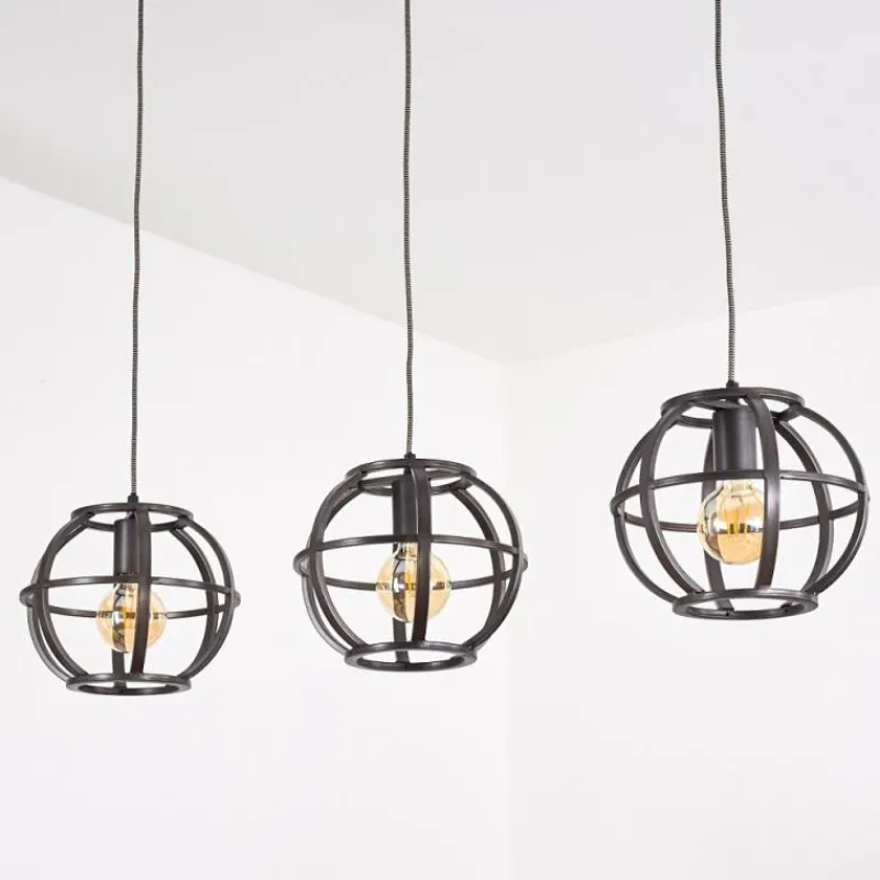 Lampes À Boules-hofstein Suspension Plan Noir, 3 lumières