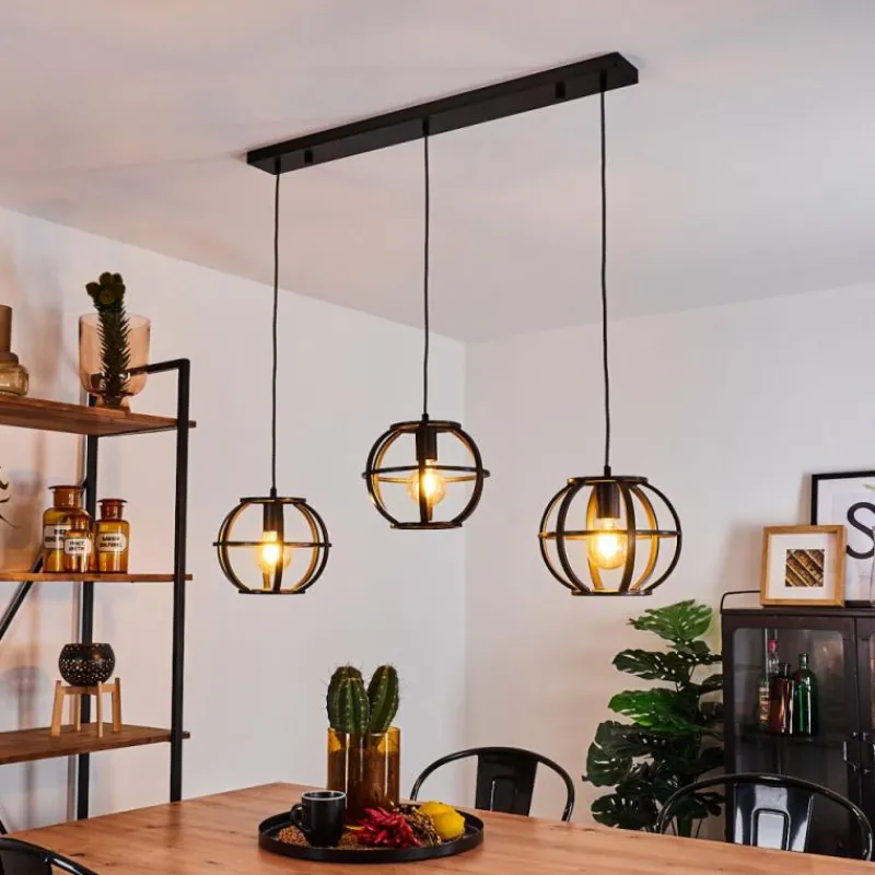 Lampes À Boules-hofstein Suspension Plan Noir, 3 lumières