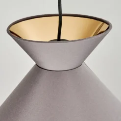 Lampes En Tissu-hofstein Suspension Pliche Or, Noir, 1 lumière