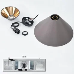 Lampes En Tissu-hofstein Suspension Pliche Or, Noir, 1 lumière