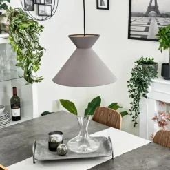 Lampes En Tissu-hofstein Suspension Pliche Or, Noir, 1 lumière