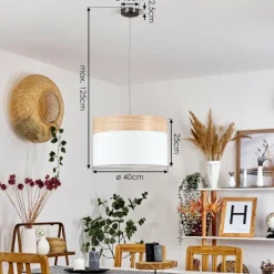 Lampes En Tissu-hofstein Suspension Pntresina Nickel mat, 1 lumière