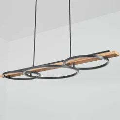 hofstein Suspension Pompu LED Écru, Noir, 3 lumières